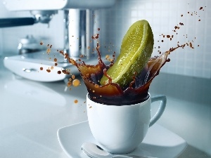 coffee, cucumber, cup