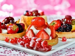 fruit, Cupcakes, tray