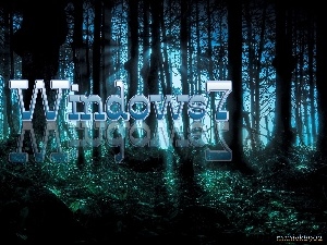 dark, forest, Windows 7