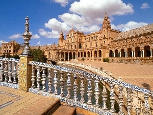 Plaza de Espana, porcelain Bridge, Spain, Seville