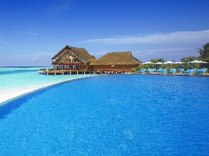 deck chair, Sunshade, sea, Restaurant