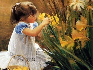 Donald Zolan, copy, girl, Daffodils
