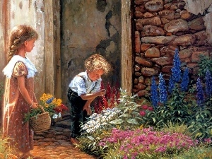 Donald Zolan, Flowers, girl, boy