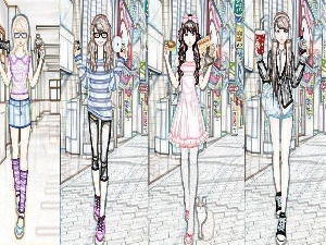 Draft, graphics, Girls, dressup