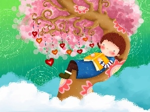 trees, dream, Kid