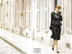 dress, black, Eniko Mihalik, model