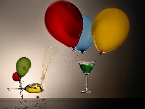 glasses, drinks, Balloons