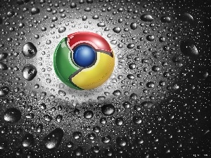 logo, drops, Chrome