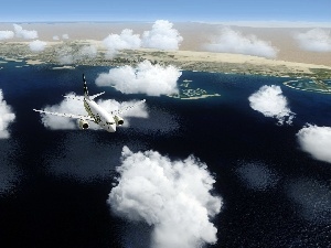 clouds, Dubaj, plane