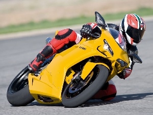 Ducati 1098, track, Yellow