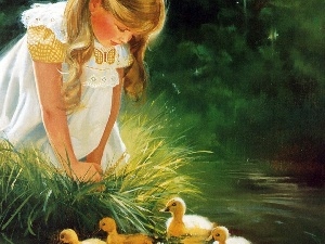 ducks, Donald Zolan, girl