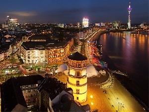 Dusseldorf, Germany, City at Night