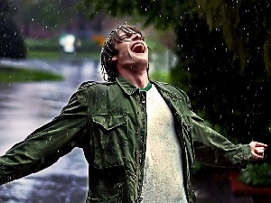 Emotions, Rain, a man