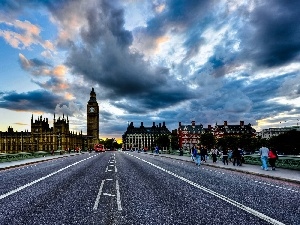 England, London, Street, panorama