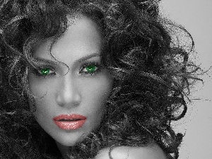 dense, Eyes, Jennifer Lopez, Hair, green ones