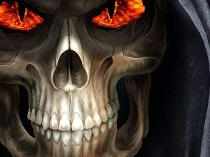 Eyes, Red, skull, hood