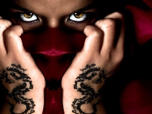 Tattoo, Eyes, hands