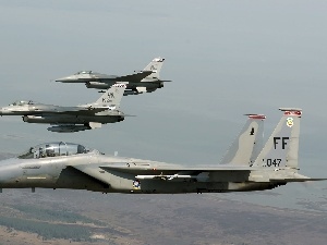 F-16, Sky, Fighters