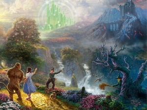 Castle, fantastic, Thomas Kinkade, Land of OZ