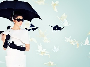 Fashion and Style, Glasses, Women, Umbrella