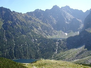 features, Mountains, Black, Pond - car