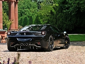 Ferrari 458, Black, summer, Sport, Park