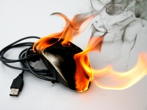 flame, Wired, USB, Burning, smoke, mouse