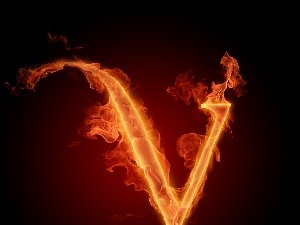 V, Flames, letter
