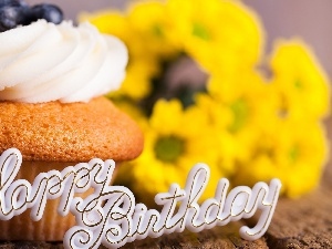 birthday, Flowers, cake