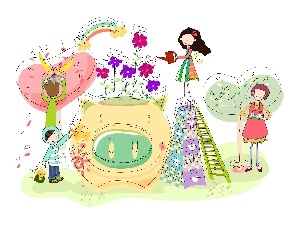 Flowers, garden, happy, folks