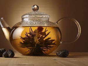 Flowers, tea, glass, decoration, jug