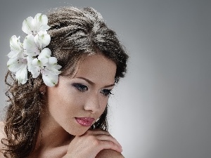 Flowers, hand, Women, make-up