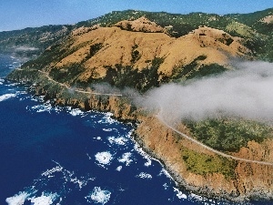 Fog, sea, Big Sur, California