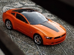 Orange, Ford Mustang