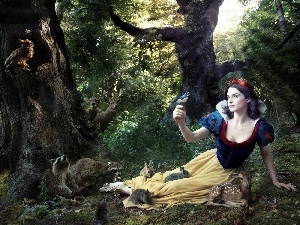 forest, animals, Rachel Weisz