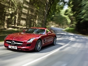 forest, Mercedes SLS, Way