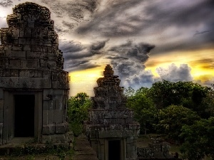 Tibet, forest, ruins