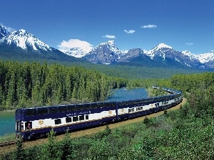 forest, Mountains, Train, Express
