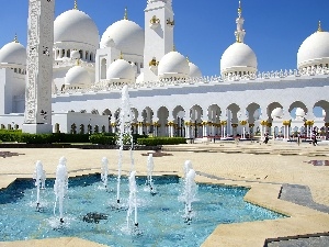 fountain, Sheikh Zayed, Abu Dhabi, mosque