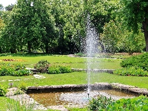 fountain, Pozna?, Garden, botanical