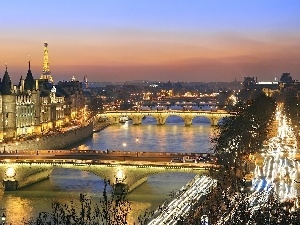 France, panorama, Paris by Night