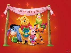 friends, New Year, Winnie the Pooh