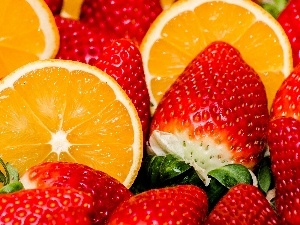orange, Fruits, strawberries