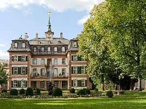 fountain, Garden, Castle