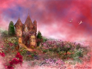 rosy, Garden, Castle