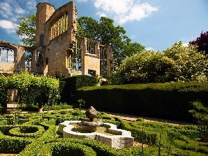 ruins, Garden, Buldings