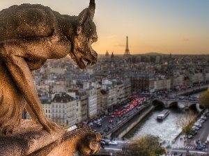 Paris, gargoyle, Town