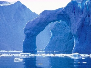 Gate, rock, Mountains, ice