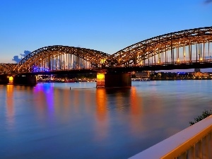 Germany, Cologne, bridge, River