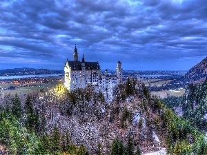 Germany, panorama, Castle, Neuschwanstein